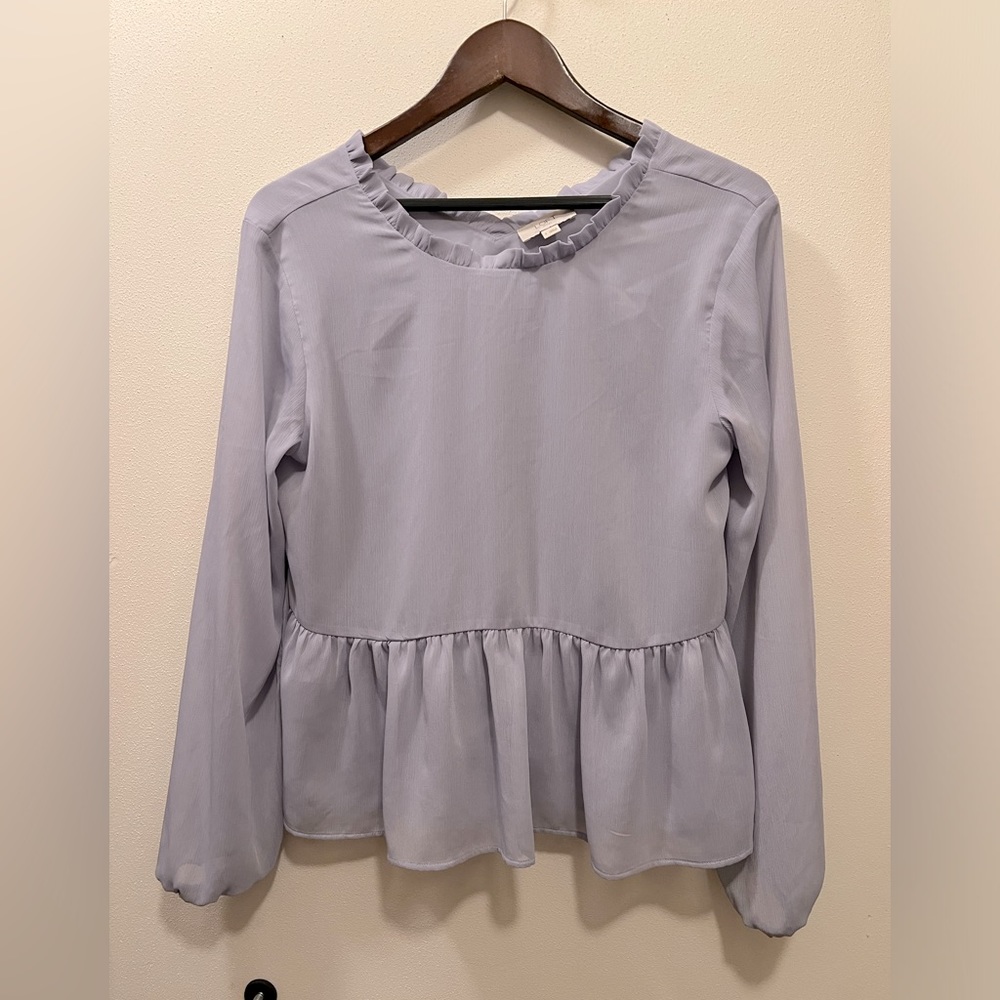LOFT Lilac Long Sleeve Blouse